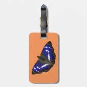 Lila Kaiser-Schmetterling Gepäckanhänger (Rückseite vertikal)