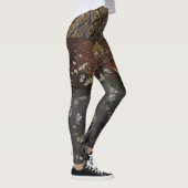 Lila kaiserlicher Silk Drache-Kran Leggings (Rechts)