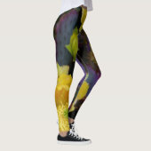 Lila Kakteen mit gelben Blüten Leggings (Rechts)