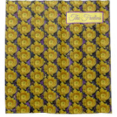 Lila Kakteen-Pantolblumen Duschvorhang (Vorderseite)