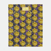 Lila Kakteen-Pantolblumen Fleecedecke (Vorderseite)