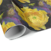 Lila Kakteen-Pantolblumen Geschenkpapier (Rolleneckpunkt)