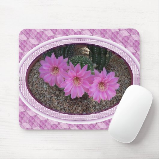 Lila Kaktus-Blume Mousepad (Mit Mouse)