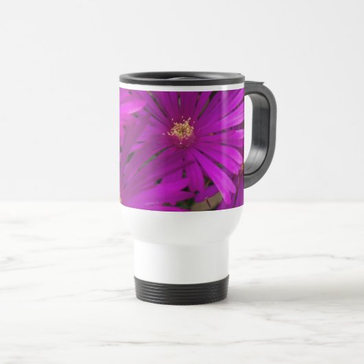 Lila Kaktus-Blumen-Tasse Reisebecher (VorderseiteRechts)