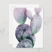 Lila Kaktus Postkarte (Vorne/Hinten)