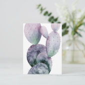 Lila Kaktus Postkarte (Stehend Vorderseite)