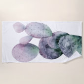 Lila Kaktus Strandtuch (Vorderseite)