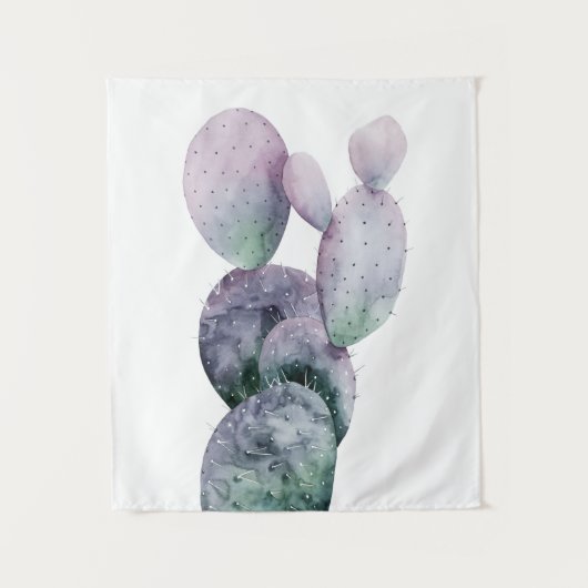 Lila Kaktus Wandteppich (Vorderseite)