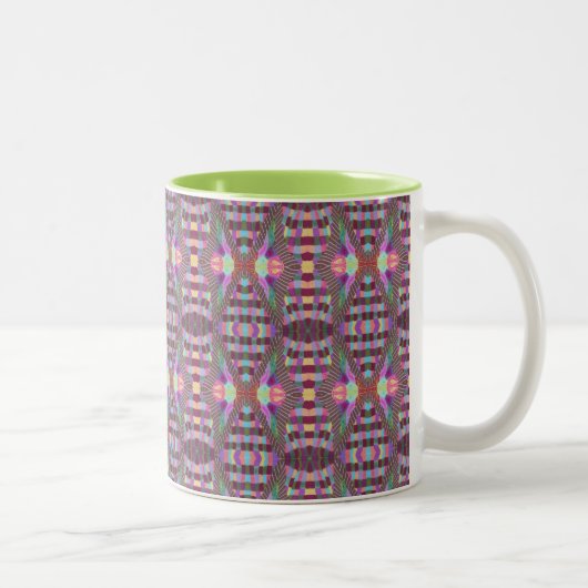 Lila Kaleidoskop 11 Unze Zwei-Ton Tasse (Rechts)