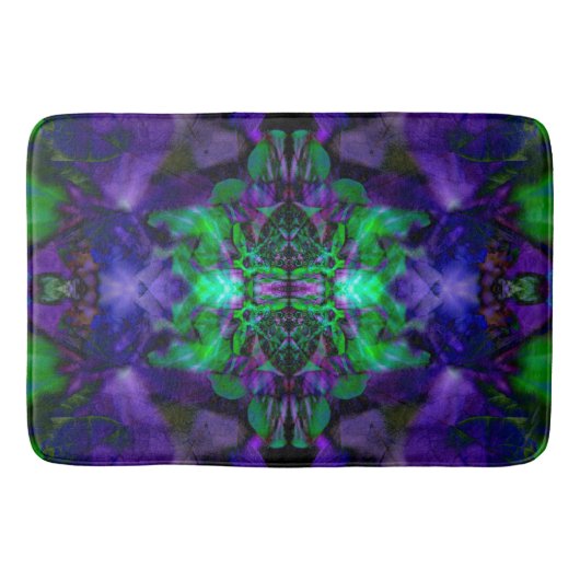 Lila Kaleidoskop-Blume Badematte (Vorderseite)
