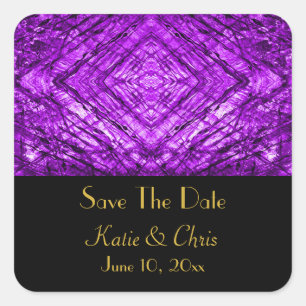 Lila Kaleidoskop-Gewebe Quadratischer Aufkleber