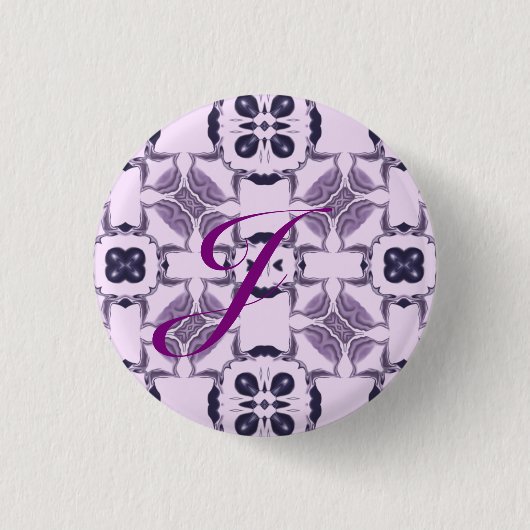 Lila Kaleidoskop-Muster #2 Button (Vorderseite)