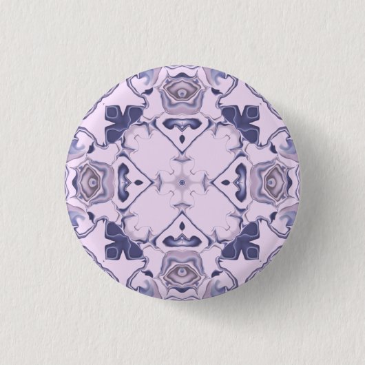 Lila Kaleidoskop-Muster #3 Button (Vorderseite)