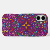 Lila Kaleidoskop-Verziertes Muster Case-Mate iPhone Hülle (Rückseite (Horizontal))