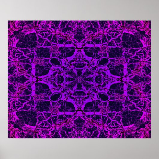 Lila Kaleidoskopmuster Poster (Vorne)