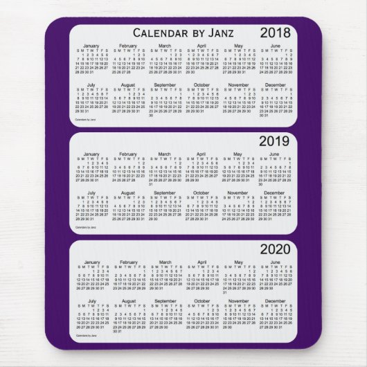 Lila Kalender 2018-2020 von Janz Mousepad (Vorne)