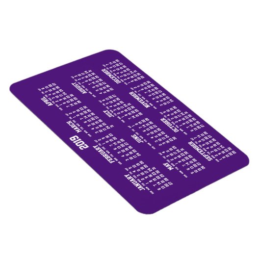 Lila Kalender 2019 Große flexible Magnete (Rechte Seite)
