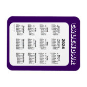 lila Kalender 2024 von Janz 3x4 Magnet (Horizontal)