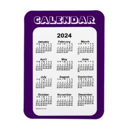 lila Kalender 2024 von Janz 3x4 Magnet