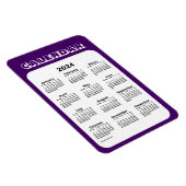 lila Kalender 2024 von Janz 4x6 Magnet (Rechte Seite)