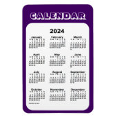 lila Kalender 2024 von Janz 4x6 Magnet (Vertikal)
