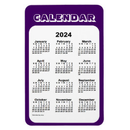 lila Kalender 2024 von Janz 4x6 Magnet