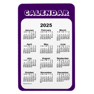 lila Kalender 2025 von Janz 4x6 Magnet