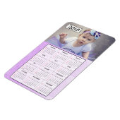 Lila Kalender für Fotos der Familie 2018 Magnet (Linke Seite)