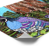 Lila Kalifornien Quartier mit Babies Mini Folk Art Poster (Ecke)