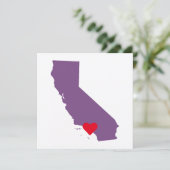 Lila kalifornische Hochzeit Einladung (Stehend Vorderseite)