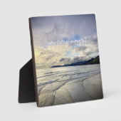 Lila kalifornisches Sonnenuntergang-Foto genießt j Fotoplatte (Vorderseite)