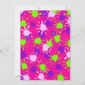 Lila   kalkgrüne Spritzer Splotter Einladung (Rückseite)