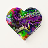 Lila, kalkgrüne und schwarze Marmorlasche Kunst Notizblock (Rückseite)