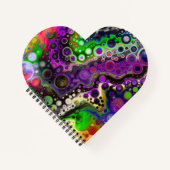 Lila, kalkgrüne und schwarze Marmorlasche Kunst Notizblock (Vorderseite)