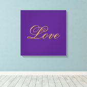 Lila Kalligraphie der Liebe für Farbskripte Leinwanddruck (Insitu (Holzboden))