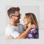 Lila Kalligraphie QR Code UAWG Hochzeit Begleitkarte (Rückseite)