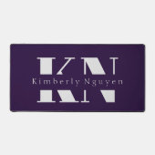 Lila Kalligraphie-Skript Name Desk Mat Schreibtischunterlage (Vorderseite)