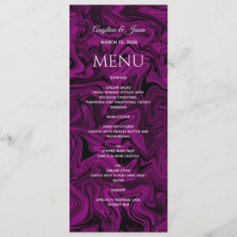 Lila kalligraphische Hochzeitmenü Menükarte