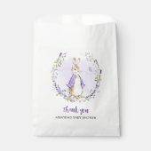 Lila Kaninchendusche Geschenktütchen (Vorderseite)