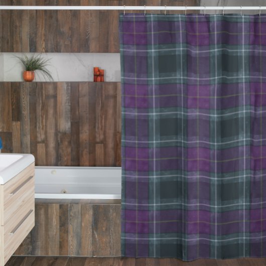 Lila Kariert Duschvorhang