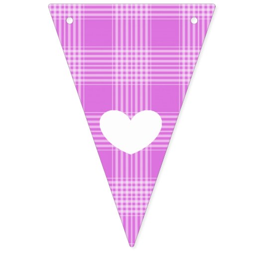 Lila Kariert ein Girl-Baby-Duschbäder Wimpelkette (Dritte Fahne)