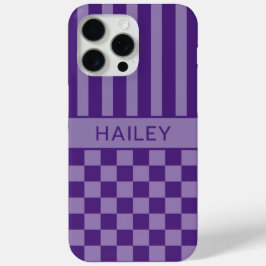 Lila Kariert Gestreift Personalisiert Case-Mate iPhone Hülle
