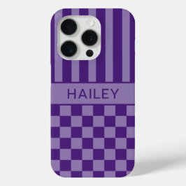 Lila Kariert Gestreift Personalisiert Case-Mate iPhone Hülle