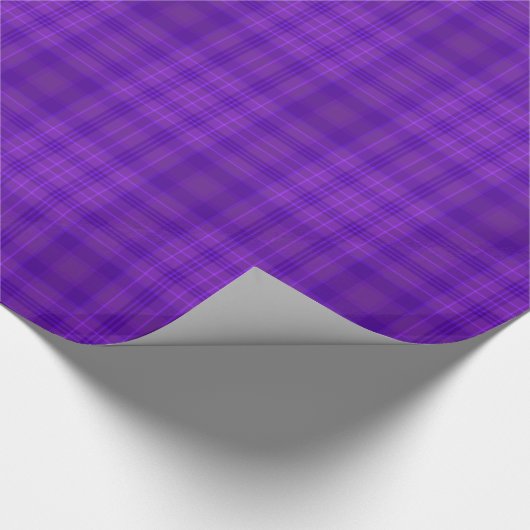 Lila Kariert Gingham Pattern Geschenkpapier (Ecke)