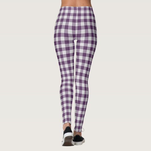 Lila Kariert Leggings (Rückseite)