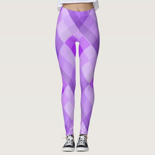 Lila Kariert Leggings (Vorderseite)