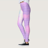 Lila Karierte Ästhetik Rainbow Sky Leggings (Links)
