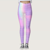 Lila Karierte Ästhetik Rainbow Sky Leggings (Vorderseite)