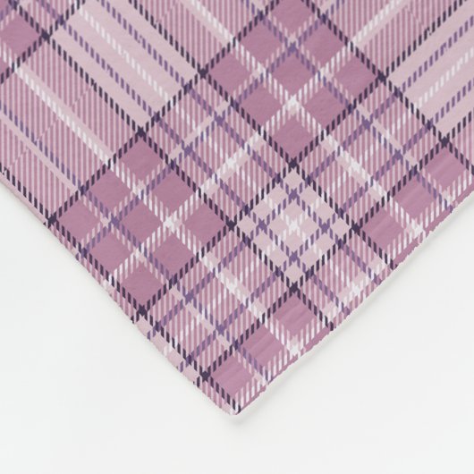 Lila Karierte Dackel Fleece Blanket (Ecke)