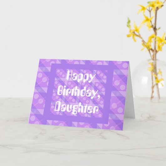 Lila karierte Karte (Gelbe Blume)